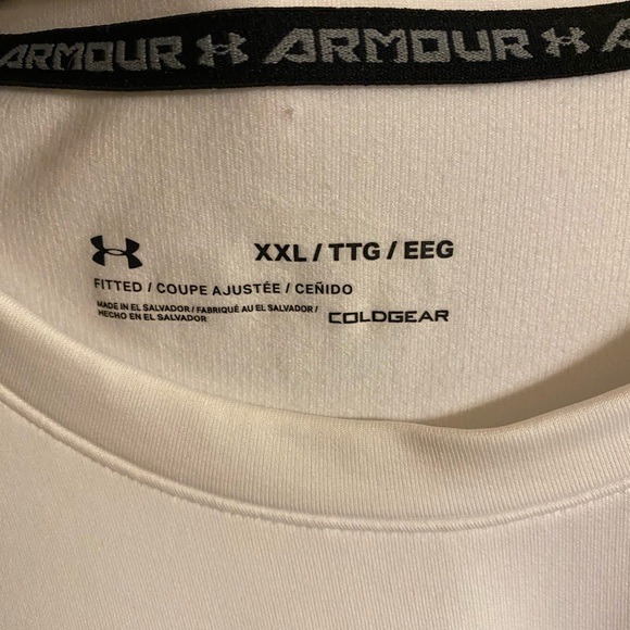 NWT Men’s UA Coldgear White Knit Tee Long Sleeve size XXL - Picture 2 of 14